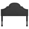 Ravenna Home Traditional Upholstered Headboard -Queen, 61.8 Inch, Charcoal Grey