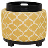 Ravenna Home Morrocan Storage Ottoman with Tray - 19 Inch, Yellow and Cream