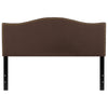 Flash Furniture Lexington Upholstered Queen Size Headboard with Decorative Nail Trim in Dark Brown Fabric