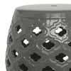 Ravenna Home Moroccan Pattern Ceramic Garden Stool or Side Table, - 16 Inch, Grey