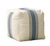 Creative Co-op Cream Blue Stripes Pouf