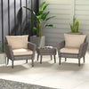 AmazonBasics 3 Piece Patio PE Rattan Wicker Conversation set